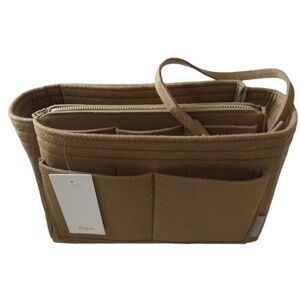 ZTUJO Felt Purse Organizer Bag In Bag Tote Handbag Beige Utility Pockets NEW